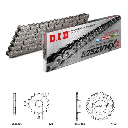 DID Řetězová sada D.I.D XX-ring SUZUKI DL 650 V-Strom rok 20-24 