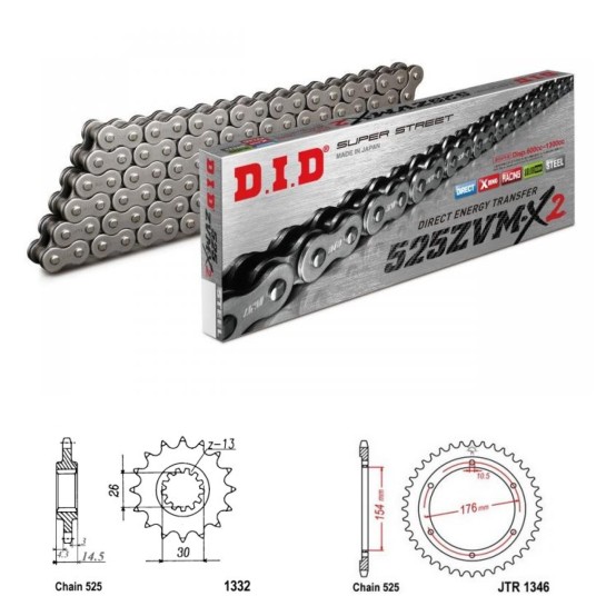 DID Řetězová sada D.I.D XX-ring HONDA VFR 800 FI VTEC rok 14-20 
