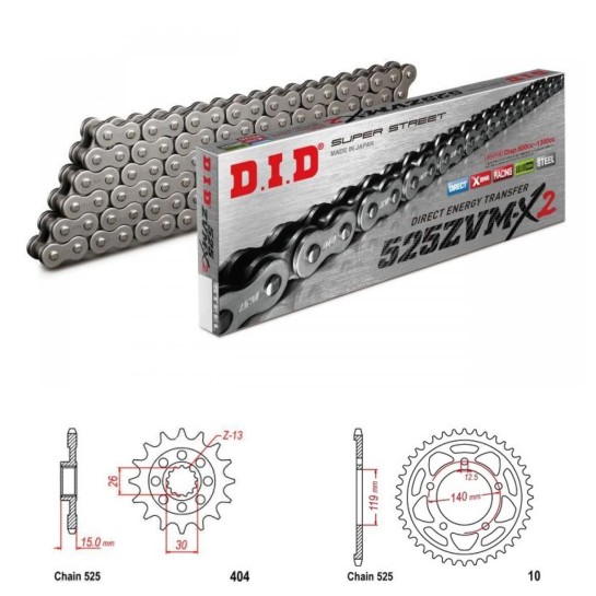 DID Řetězová sada D.I.D XX-ring BMW S 1000 R rok 21-24 