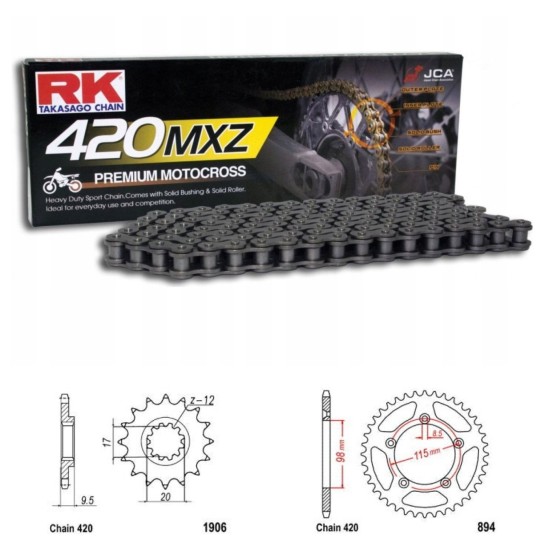 Řetězová sada RK MXZ GAS GAS MC 65 rok 21-26