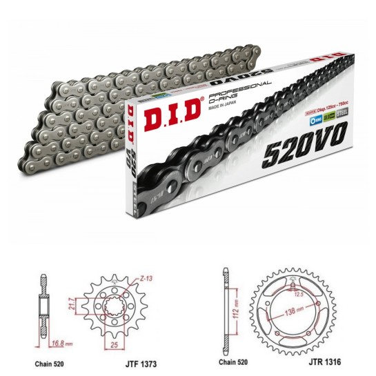 DID Řetězová sada D.I.D O-ring HONDA NC 750 X DCT rok 21-25