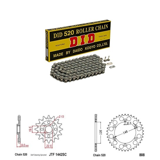 DID Řetězová sada D.I.D SUZUKI RM-Z 250 rok 21-26