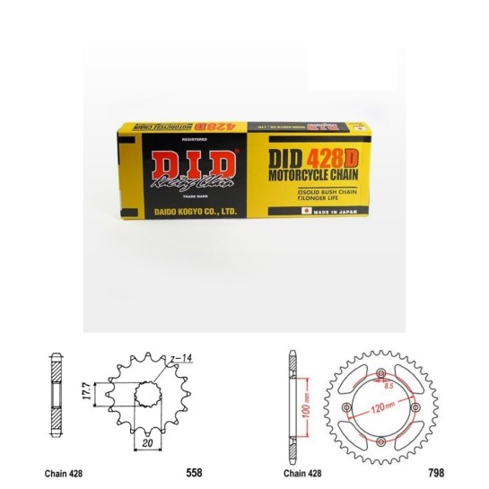 DID Řetězová sada D.I.D standard YAMAHA YZ 85 (velká kola) rok 19-25 