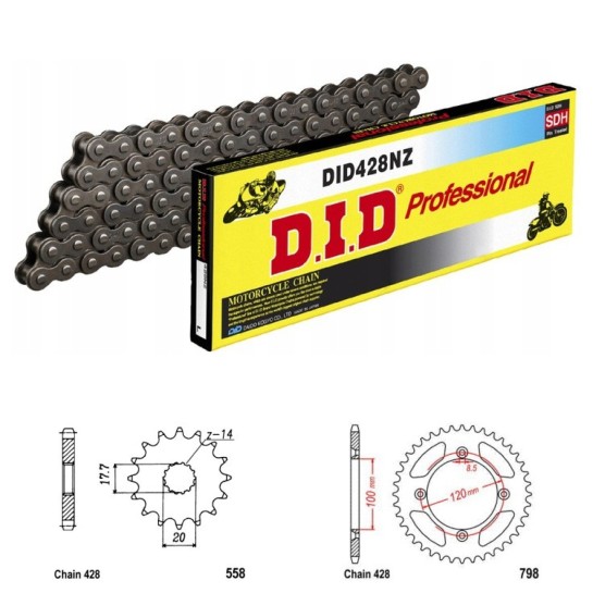 DID Řetězová sada D.I.D NZ YAMAHA YZ 85 (velká kola) rok 19-25 