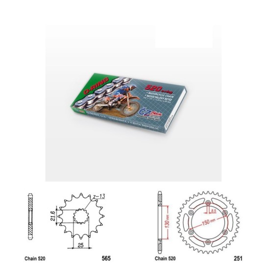 Řetězová sada s ČZ O-ring YAMAHA YZ 450 F rok 22-25 