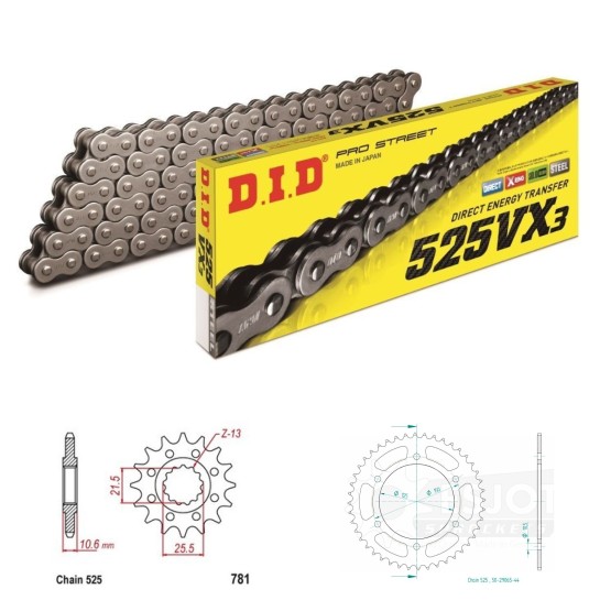 DID Řetězová sada D.I.D X-ring BENELLI TRK 502 X  rok 18-25