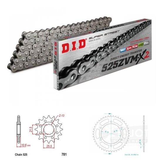 DID Řetězová sada D.I.D XX-ring BENELLI TRK 502 X  rok 18-25