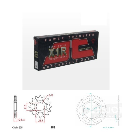 Řetězová sada JT X-ring BENELLI TRK 502 X  rok 18-25 