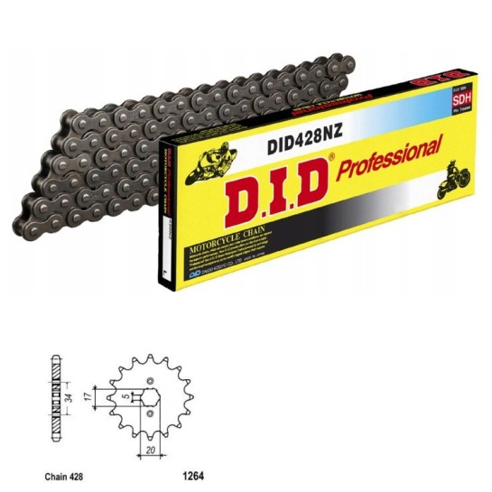 DID Řetězová sada D.I.D NZ HONDA CB 125 F rok 21-24