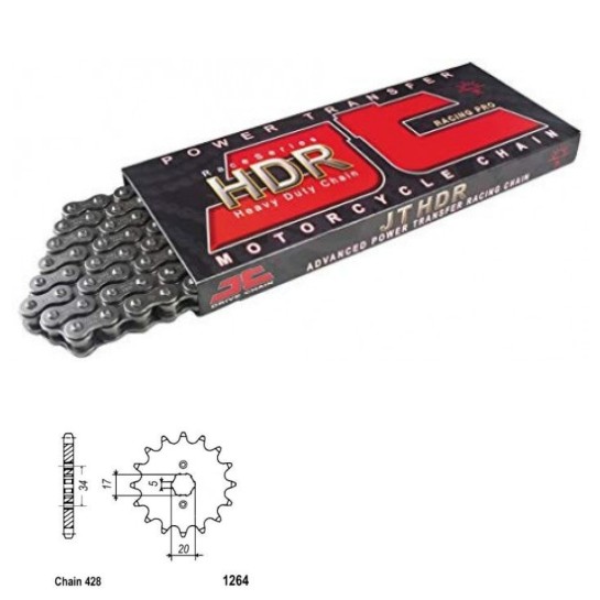 Řetězová sada JT standard HONDA CB 125 F rok 21-24