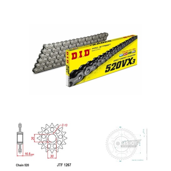 DID Řetězová sada D.I.D X-ring HONDA CB 750 Hornet rok 23-25