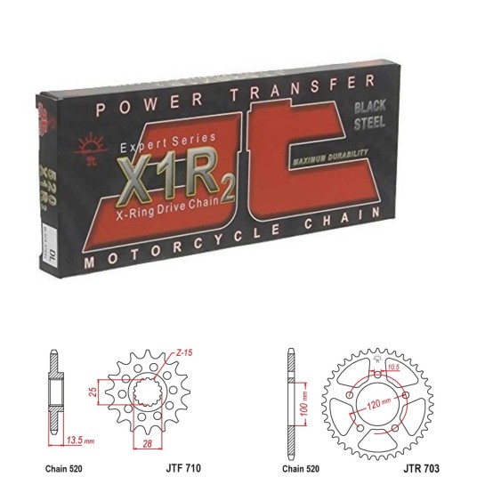 Řetězová sada JT X-ring APRILIA 660 Tuareg rok 21-26