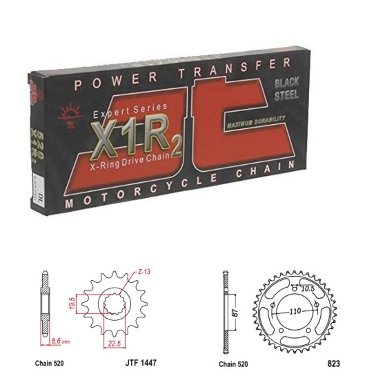 Řetězová sada JT X-ring SUZUKI GSX 250 R rok 17-19