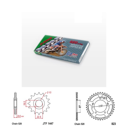 Řetězová sada s ČZ O-ring SUZUKI GSX 250 R rok 20-23 