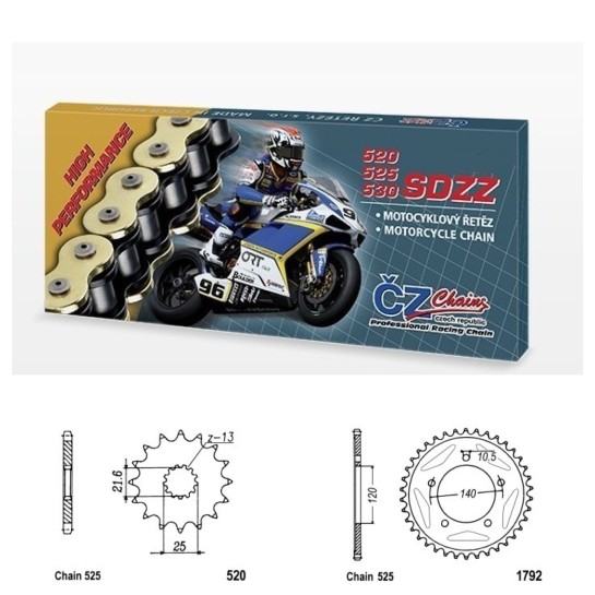Řetězová sada s ČZ HX-ring Silver SUZUKI DL 650 V-Strom rok 19-20 