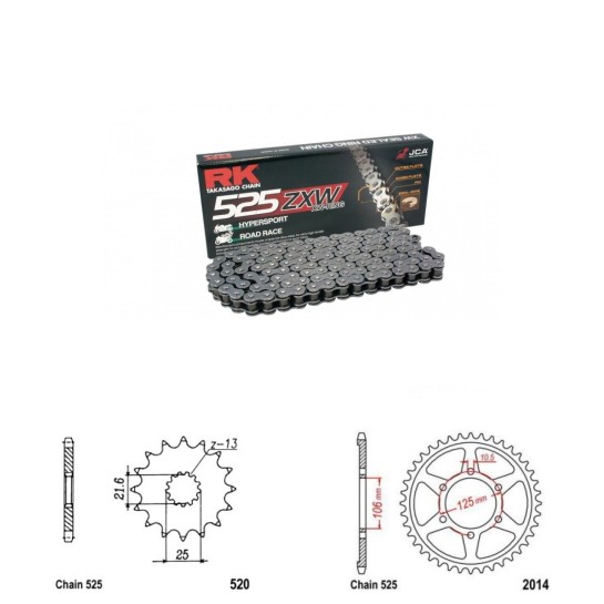 Řetězová sada RK ZW-ring TRIUMPH 765 Street Triple rok 23-26