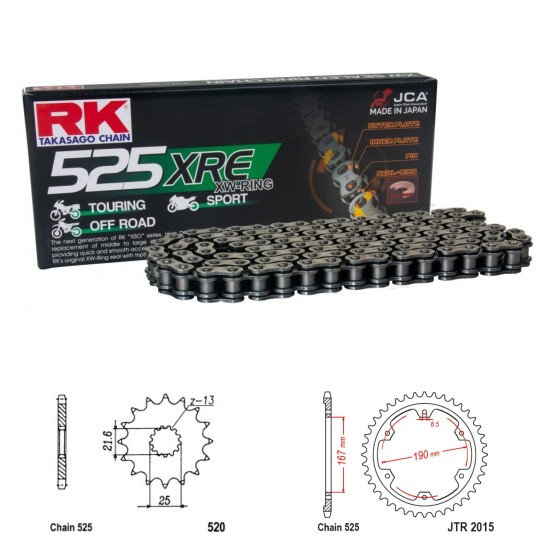 Řetězová sada RK W-ring TRIUMPH 800 Trident rok 25-26