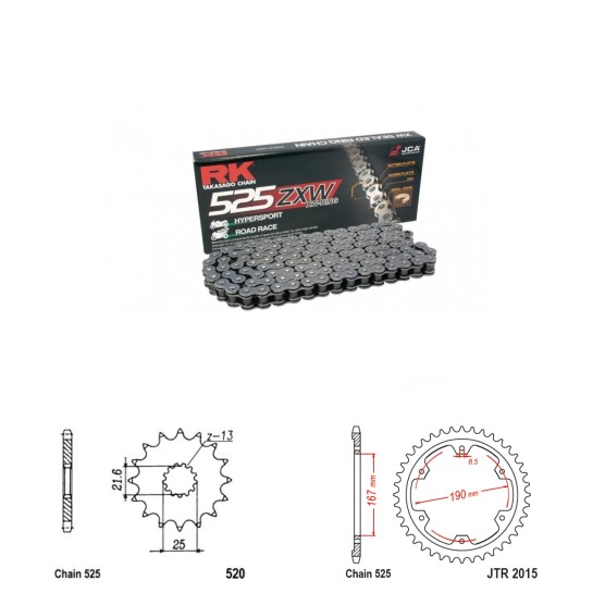 Řetězová sada RK ZW-ring TRIUMPH 800 Trident rok 25-26 