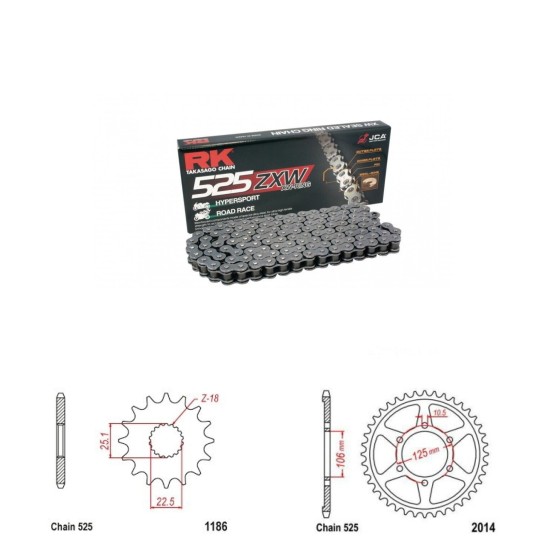 Řetězová sada RK ZW-ring TRIUMPH 1200 Speed Twin rok 19-26