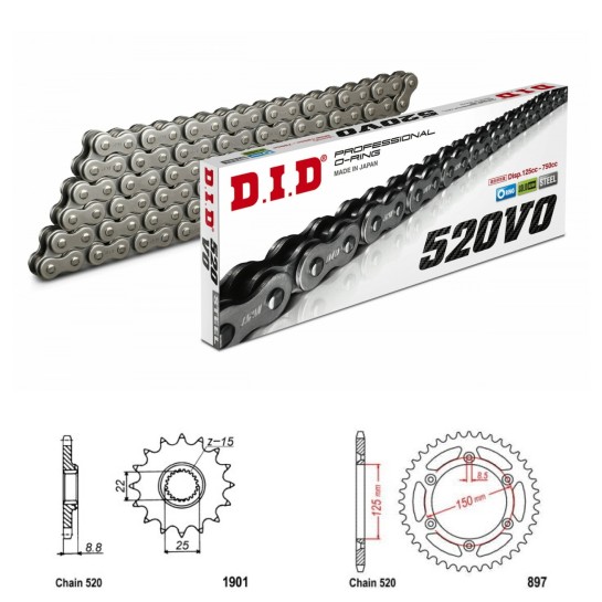 DID Řetězová sada D.I.D O-ring KTM 300 SX rok 25-26 