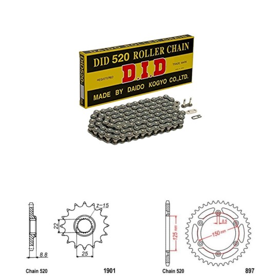 DID Řetězová sada D.I.D GAS GAS MC 250 rok 22-26 