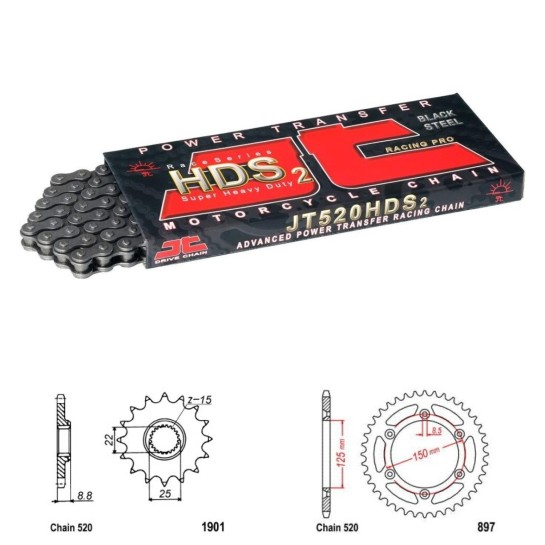 Řetězová sada JT GAS GAS MC 250 rok 22-26 