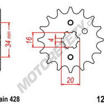 Řetězové kolečko YAMAHA XT 125 X rok 05-10 