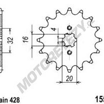 Řetězové kolečko YAMAHA YZF 125 R rok 08-22