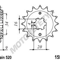 Řetězové kolečko YAMAHA TT-R 230 rok 05-25 