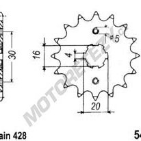 Řetězové kolečko YAMAHA TT-R 125 LW (02-11) rok 02-21