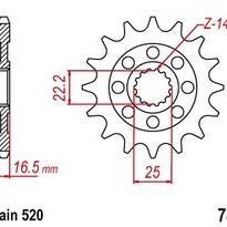 Řetězové kolečko DUCATI 821 Monster/Dark/Stripe rok 14-20 