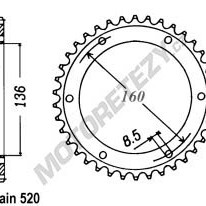 Rozeta BMW F 650, Funduro, Strada (94-00) rok 94-00