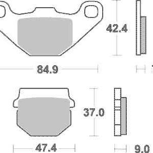 Brzdové destičky SBS zadní APRILIA 125 Tuono rok 17-19