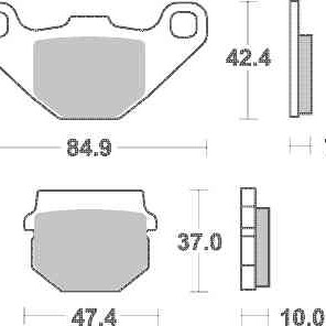 Brzdové destičky DP Brakes přední KAWASAKI KMX 125 rok 87-02