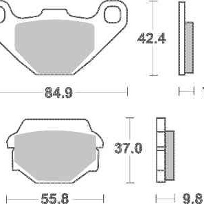 Brzdové destičky MR3 zadní KAWASAKI KLR 650 rok 90-97