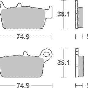 Brzdové destičky SBS RSI zadní GAS GAS 250 EC rok 07-11