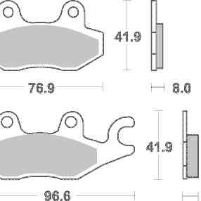 Brzdové destičky Brembo zadní TRIUMPH 900 Trophy rok 96-98