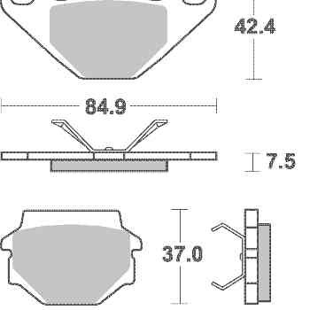 Brzdové destičky Brembo zadní APRILIA 125 Pegaso rok 90-91