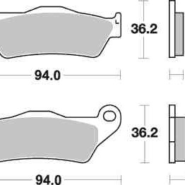 Brzdové destičky SBS zadní BMW HP2 Megamoto 1200 rok 07-11 