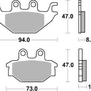 Brzdové destičky MR3 zadní YAMAHA YZF 125 R rok 08-18