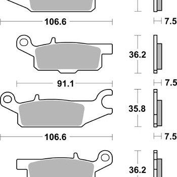 Sada brzdových destiček DP Brakes přední YAMAHA YFM 250 R-X Raptor rok 09-14 