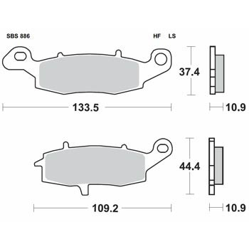 Brzdové destičky SBS zadní KAWASAKI VN 900 Classic rok 06-16