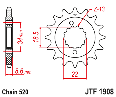 Řetězové kolečko KTM RC 390 rok 14-22