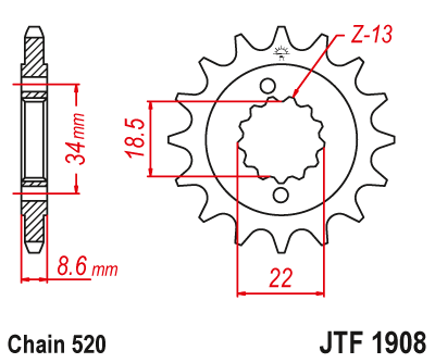 Řetězové kolečko KTM 390 Duke rok 13-22