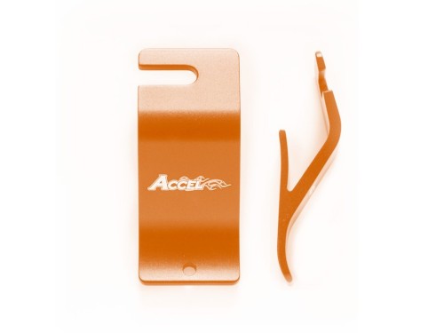 Zarážka do kola při přezování pneu oranžová