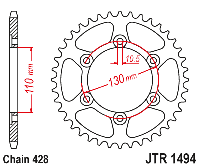 Rozeta KAWASAKI BX 125 Ninja rok 19-22