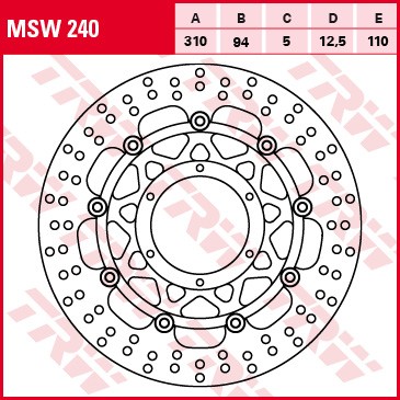 Brzdový kotouč TRW přední plovoucí HONDA CBR 1000 RR Fireblade rok 04-05