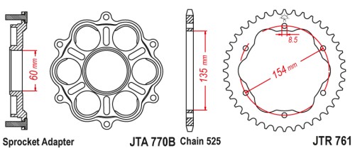 Rozeta (unašeč+věnec) DUCATI 1103 Panigale V4 rok 18-23