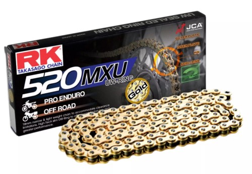 Řetěz RK 520 MXU, UW-ring, zlatý, 116 článků