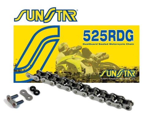 Řetěz Sunstar 525 RDG, X-ring,  114čl., nýtovací spojka
